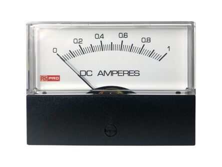 RS PRO Analogue Panel Ammeter 1 (Input)A DC, 76mm x 74mm, ±1.5 % Moving Coil