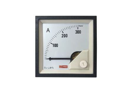RS PRO Analogue Panel Ammeter DC, 72mm x 72mm, 1 % Moving Coil