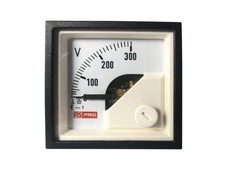 RS PRO Analogue Voltmeter AC, Analogue Display 1 %, 48mm Cutout Height