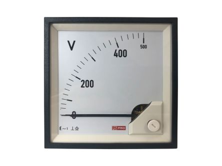 RS PRO Analogue Voltmeter AC, Analogue Display 1 %, 96mm Cutout Height