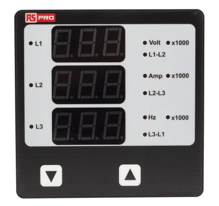 RS PRO LED Digital Panel Multi-Function Meter, 92mm x 92mm (136-5378)
