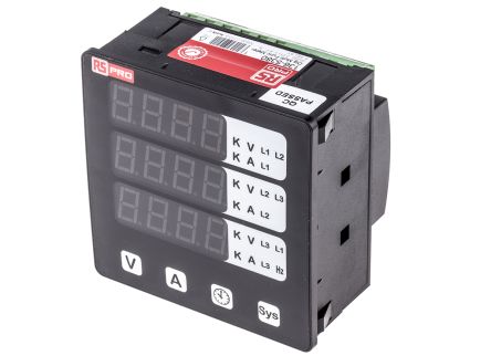 RS PRO LED Digital Panel Multi-Function Meter, 92mm x 92mm (136-5380)