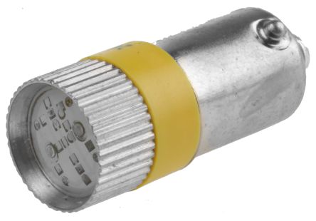 RS PRO LED Indicator Lamp, BA9s, Yellow, Multichip, 10mm dia., 24V DC