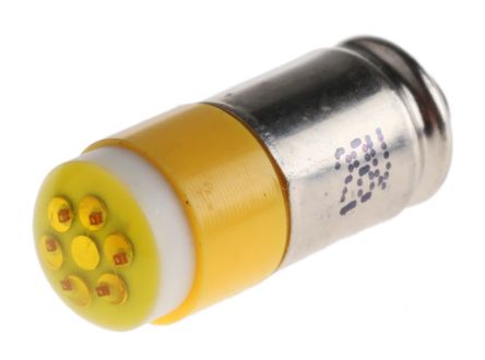 RS PRO LED Indicator Lamp, Midget Groove, Yellow, Multichip, 6mm dia., 28V DC