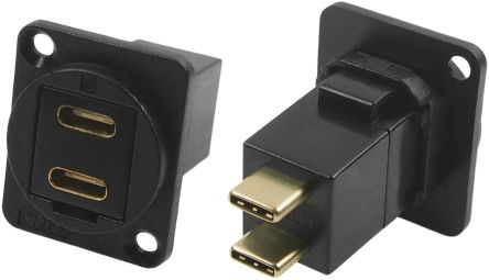 RS PRO Straight, Panel Mount, Female to Male Type C USB Connector (143-8922)