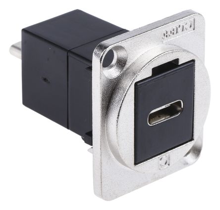 RS PRO Straight, Panel Mount, Female to Male Type C USB Connector (143-8924)