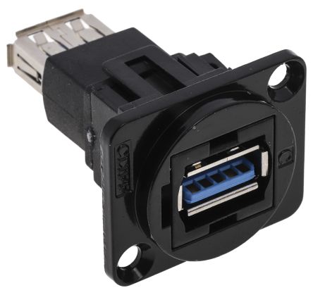 RS PRO Straight, Panel Mount, Socket Type A to A 3.0 USB Connector (916-0215)