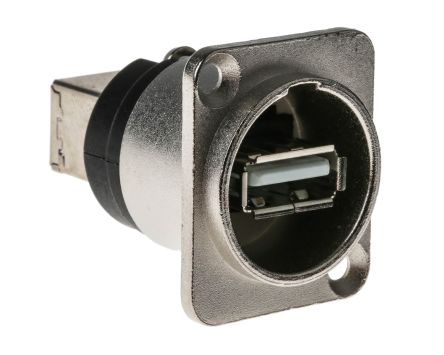 RS PRO Straight, Panel Mount, Socket Type A to B 2.0 USB Connector (862-1579)