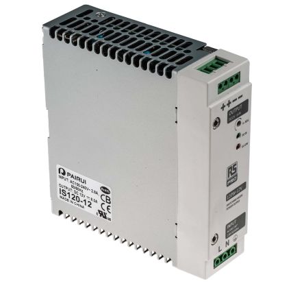 RS PRO Switch Mode DIN Rail Power Supply 230V AC Input, 12V DC Output, 8A 120W