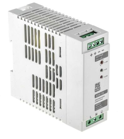 RS PRO Switch Mode DIN Rail Power Supply 230V AC Input, 5V DC Output, 5A 30W