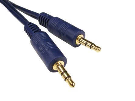 RS PRO Male 3.5 mm Stereo Jack to Male 3.5 mm Stereo Jack Aux Cable, Blue, 1.2m