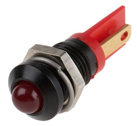 RS PRO Red Panel Mount Indicator, 2V DC, 8mm Mounting Hole Size, Solder Tab Termination (210-771)