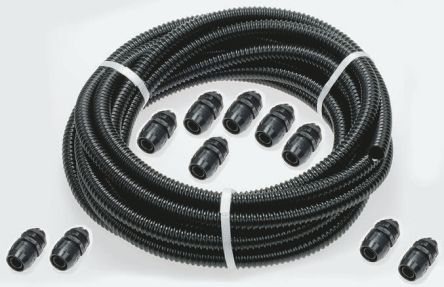 RS PRO PVC Flexible Contractor Pack Conduit Black 25mm x 10m