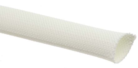 RS PRO Braided Fibreglass Natural Cable Sleeve, 10mm Diameter, 5m Length