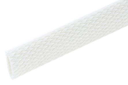 RS PRO Expandable Braided Fibreglass Natural Cable Sleeve, 10mm Diameter, 5m Length