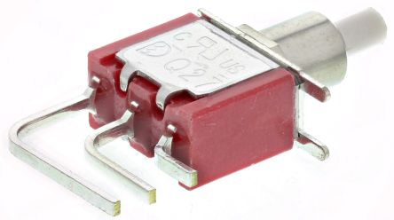 RS PRO Single Pole Double Throw (SPDT) Momentary Push Button Switch, 6.35 (Dia.)mm, PCB, 32/50/125V AC (734-6791)