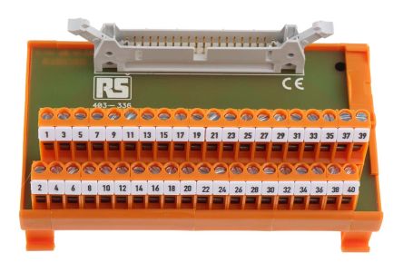 RS PRO, 40 Pole IDC Connector Interface Module, DIN Rail Mount