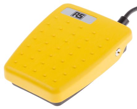 RS PRO General Purpose Momentary Foot Switch - Thermoplastic Case Material, SP-CO, 1.75 A Contact Current, 24V Contact, Yellow