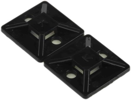 RS PRO Self Adhesive Black Cable Tie Mount 19.5 mm x 19.5mm, 4.6mm Max. Cable Tie Width (811-1726)