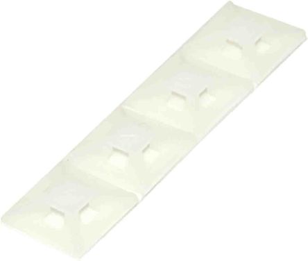 RS PRO Self Adhesive Natural Cable Tie Mount 12.5 mm x 12.5mm, 3.2mm Max. Cable Tie Width