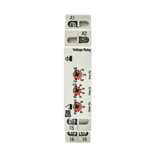 RS PRO DIN Rail Voltage Monitoring Relay, 48 to 63Hz, 1 Phase, SPDT