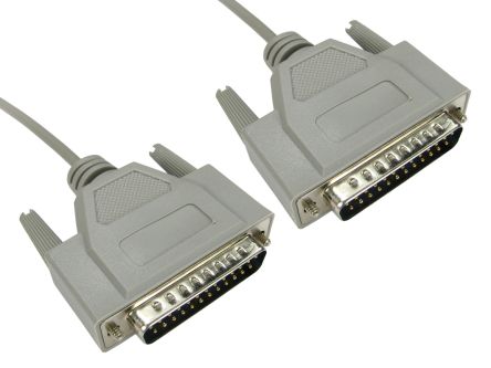 RS PRO 2m DB25 to DB25 Serial Cable, Male Connector B