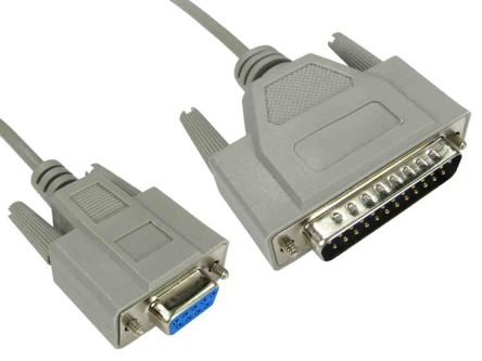 RS PRO 2m DB9 to DB25 Serial Cable 