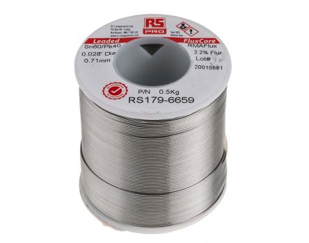 RS PRO Wire, 0.7mm Lead solder, 183°C Melting Point, 500g