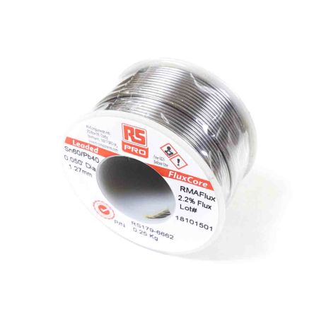 RS PRO Wire, 1.2mm Lead solder, 183°C Melting Point (179-6662)
