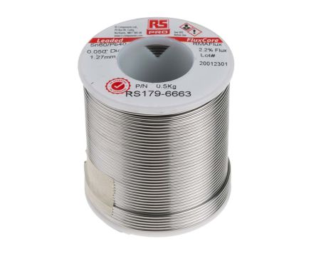 RS PRO Wire, 1.2mm Lead solder, 183°C Melting Point (179-6663)