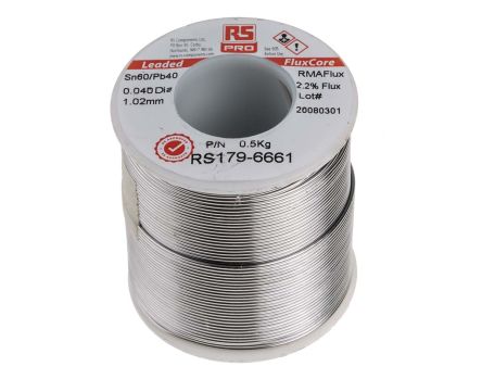 RS PRO Wire, 1mm Lead solder, 183°C Melting Point (179-6661)