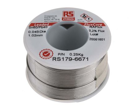 RS PRO Wire, 1mm Lead solder, 183°C Melting Point (179-6671)