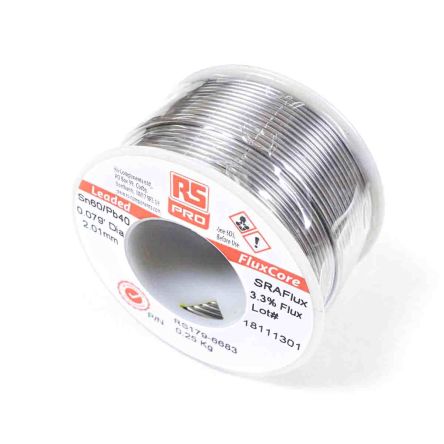 RS PRO Wire, 1mm Lead solder, 183°C Melting Point (179-6679)