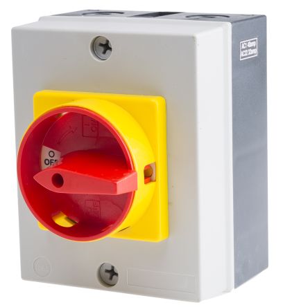 RS PRO 3 Pole Panel Mount Non Fused Isolator Switch - 40 A Maximum Current, 18.5 kW Power Rating, IP65