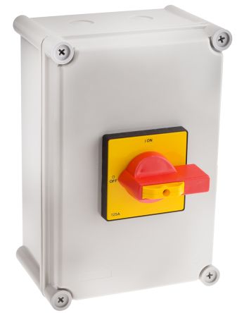 RS PRO 3 Pole Panel Mount Non Fused Isolator Switch - 125 A Maximum Current, 75 kW Power Rating, IP65