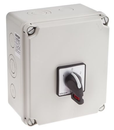 RS PRO 2 Pole Changeover Switch - 25A Maximum Current, 15kW Power Rating, IP65