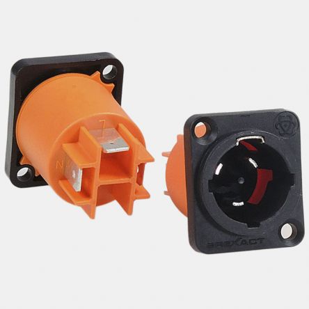 RS PRO Compact Power Connector Panel Mount Plug, 16A, 250 V DC, 500 V DC