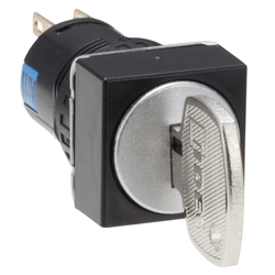 ø16 A6 Series, AS6Q Type, Keyed Selector Switch, Square (AS6Q-2KT1PA) 