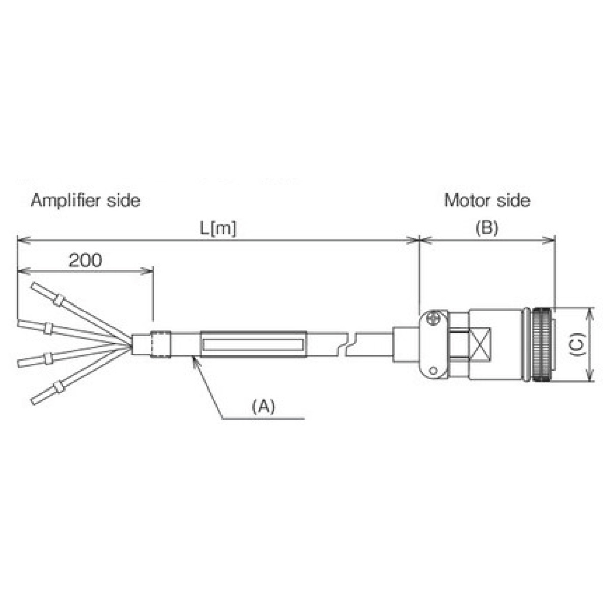 MELSERVO-J4/J3/JN Cable, Power Cable (Standard Product) (SC-PWC4CBL4M-ML) 