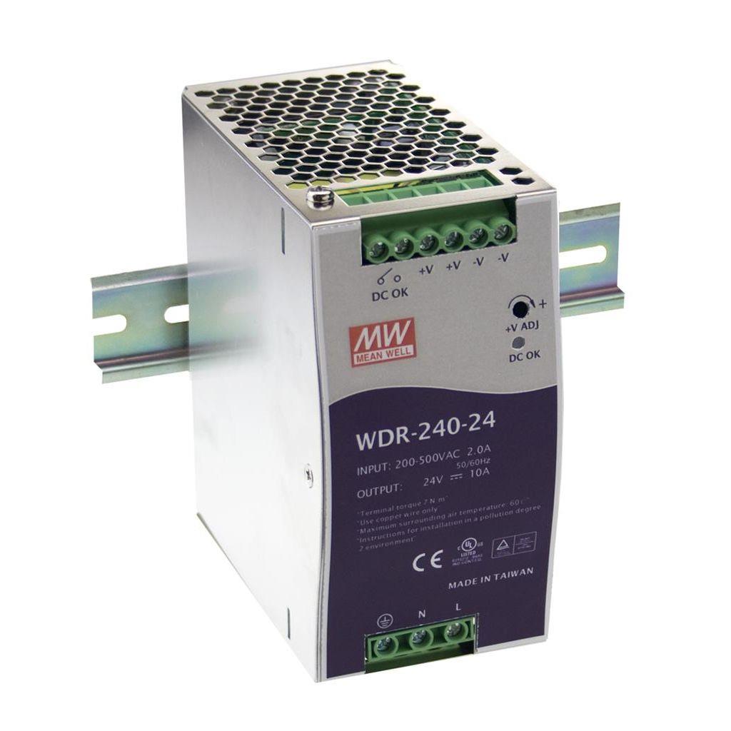 AC-DC Industrial DIN Rail Power Supply, WDR Series (WDR-120-24) 