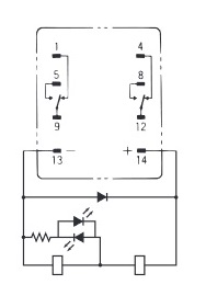 MY Mini Power Relay Model MY2N-D2 Terminal Layout/Internal Connection Diagram