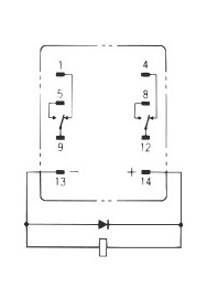 MY Mini Power Relay Model MY2-D Terminal Layout/Internal Connection Diagram