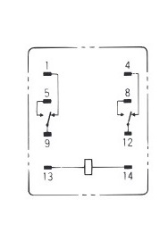 MY Mini Power Relay Standard Type Terminal Layout/Internal Connection Diagram