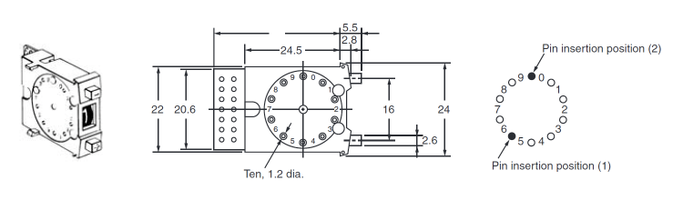 Thumb rotary switch with external stopper