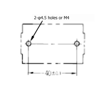 Mounting hole machining dimensions