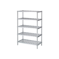 Stainless Steel Rack (SUS304, Slatted Shelf 5-Tier Shelf Specification) RSN5 Series (61-0010-78)