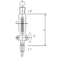 Semi-Micro Cylindrical Dropping Funnel With Ground Glass Joint 3736 Series