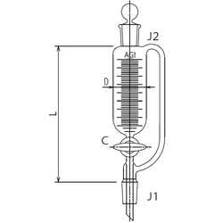 Semi-Micro Pressure Equalizing Type Dropping Funnel Glass Stopcock 3744 Series