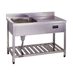Single Bowl Sink With Drying Area and Drawer, Left Bowl / Right Bowl, HPOM1 Series