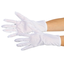Low Dust Generation Antistatic Stripe Gloves, Long (10 Pairs included) MX119 (61-4695-58)